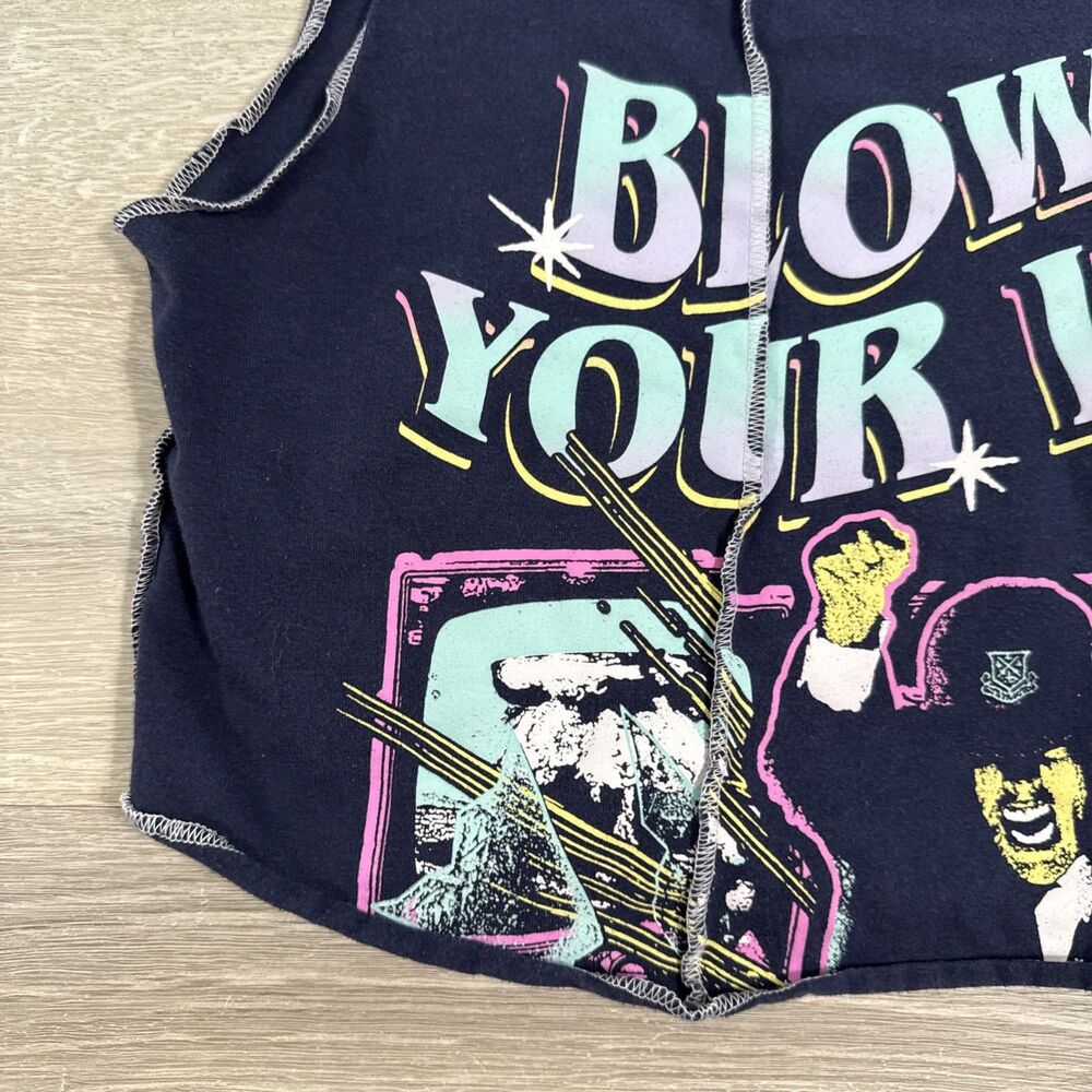 AC/DC Shirt Blow Up Your Video Women's Cropped Tank Top Black 2XL Cotton Blend - Picture 5 of 8